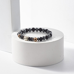 Bracelet extensible en perles de bois naturel&nbsp;BJEW-JB07811