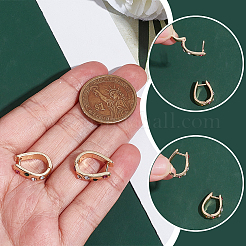 6 paio di orecchini a cerchio ovali in lega di zinco con strass&nbsp;EJEW-WR0001-010G