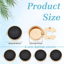 6 шт. плоские круглые запонки из латуни с эмалью&nbsp;FIND-ME0003-12