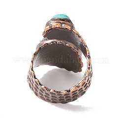 Открытый браслет-манжета из натурального флюорита и синтетической бирюзы&nbsp;RJEW-I082-09R