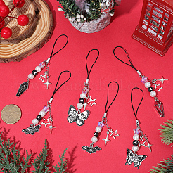 6 шт. 6 стиля эмалевых мобильных ремешков из сплава&nbsp;HJEW-SC0002-78