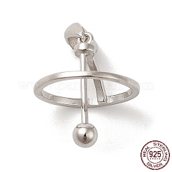 Антикоррозийное покрытие родием 925 стерлинговый серебряный медальон в форме планеты с застежкой-молнией&nbsp;LS-STER-NH0001-55C-P