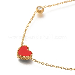 Ионное покрытие (ip) нержавеющая сталь 304 и акрил черные нагрудные ожерелья в форме сердца NJEW-F328-14G-02