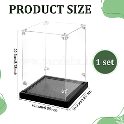 Vitrines en acrylique pour figurines avec socle noir&nbsp;ODIS-WH0030-314B