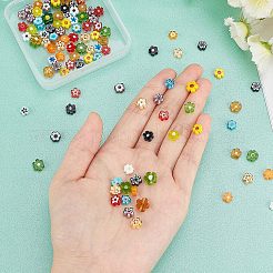 120pcs 10 Farben handgemachte Millefiori Glasperlen&nbsp;LAMP-FH0001-01