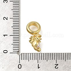 Подвески-шармы из латуни с кубическим цирконием и имитацией жемчуга из АБС-пластика KK-Z086-26G