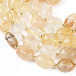 Натуральный желтый гематоидный кварц/золотые целебные кварцевые бусины нити&nbsp;G-G453-D15-01