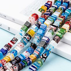 Куб ручной работы Millefiori бисер пряди LK-R004-26