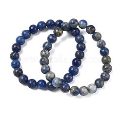 Lapis lazuli naturelles bracelets élastiques en perles rondes&nbsp;GG-CBA12F1-02A-09