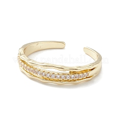 Открытое кольцо-манжета из прозрачного кубического циркония&nbsp;RJEW-C056-04G