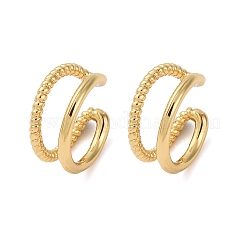 Двухслойные серьги-каффы в форме буквы С из латуни EJEW-G445-01G