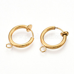 Серьги-клипсы из хирургической нержавеющей стали 316 с вакуумным покрытием PVD STAS-S101-13mm-01G