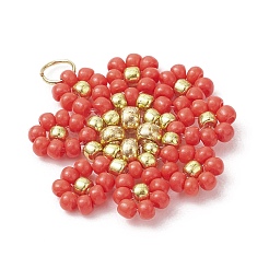 Подвески-цветы из стеклянных бусинок&nbsp;PALLOY-MZ01181-01