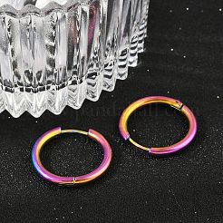 Boucles d'oreilles créoles en acier inoxydable 202&nbsp;EJEW-F111A-20mm-RC