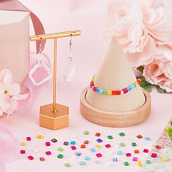 250шт стеклянные бусины с 2 отверстиями SEED-CN0001-28