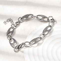 Bracelets à maillons ovales en acier inoxydable 304 pour femmes et hommes&nbsp;BJEW-L720-03P