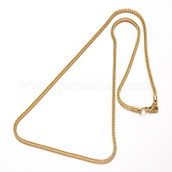 304ステンレススチール製ウィートチェーンネックレス  カニカン付き  ゴールドカラー  20.1インチ（51.1cm）&nbsp;NJEW-O066-24G