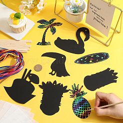 Наборы для украшения подвесок из радужной бумаги с царапинами DIY-WH20013-21A