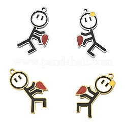 2 пара 2-х цветных магнитных подвесок ко Дню святого Валентина из нержавеющей стали 304 с эмалью STAS-FS0002-08