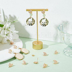 12 шт. латунная фурнитура для сережек-гвоздиков в форме листа KK-BBC0011-57