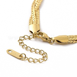 Ожерелье из плетеной кубинской цепочки из нержавеющей стали 304 для женщин&nbsp;LS-NJEW-P271-04G