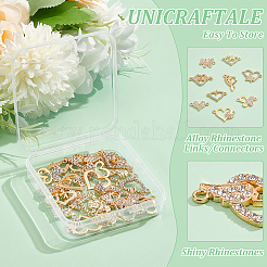 36 шт. 9 стиля звеньев/соединителей из сплава со стразами&nbsp;FIND-UN0016-38