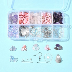 Набор висячих сережек из натуральных драгоценных камней своими руками DIY-FS0006-91