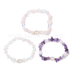 Braccialetti elastici con perline di quarzo naturale&nbsp;BJEW-JB12305