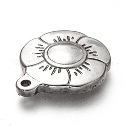 変色しない304ステンレススチールペンダント  花  ステンレス鋼色  19x16x3.5mm  穴：1.6mm&nbsp;STAS-I170-43P