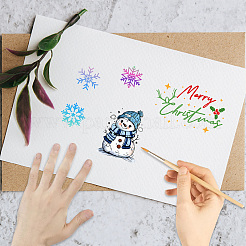 プラスチックスタンプ  DIYスクラップブッキング用  装飾的なフォトアルバム  カード作り  スタンプシート  雪だるま  160x110mm&nbsp;DIY-WH20018-0055