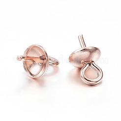 304ステンレススチールカップパールペグベイルピンペンダント  片穴パーツ用  ミックスカラー  7x4mm  穴：1.5mm  ピン：0.8mm&nbsp;STAS-G127-04