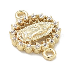 Connecteur en laiton plaqué micro pavé de zircones cubiques transparentes religion vierge marie&nbsp;KK-L224-094G-06
