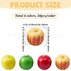 120 Stück 4 Farben Schaumapfel-Miniatur-Ornamente&nbsp;DJEW-SP0001-28