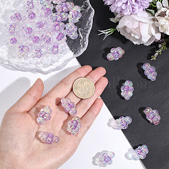 35pcs perles acryliques irisées arc-en-ciel placage uv&nbsp;PACR-PA0001-23B
