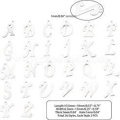 304ステンレスペンダント  文字L  銀  14x11.5x1mm  穴：1mm  52個/箱&nbsp;STAS-UN0019-78S