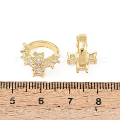 Серьги-каффы с прозрачными кубическими цирконами и микропаве из латуни&nbsp;EJEW-F400-19G