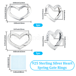 2 шт. 925 кольца-пружинки из стерлингового серебра&nbsp;STER-BBC0008-97