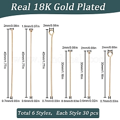 180 шт. 6 шт. латунных штифта с плоской и круглой головкой и штифт с ушком KK-SC0005-24