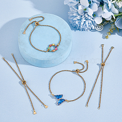 8 шт. 304 нержавеющая сталь коробка цепи слайдер браслет изготовление&nbsp;AJEW-UN00017