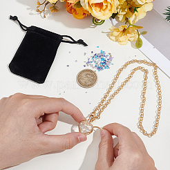 1 шт. латунный медальон с микропаве из прозрачных кубических цирконий и стекла&nbsp;NJEW-NB0001-33A