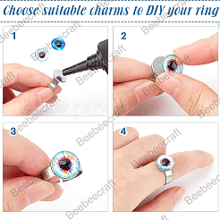 40 шт. 4 стильных регулируемых кольца для пальцев из нержавеющей стали 304 STAS-BBC0003-83