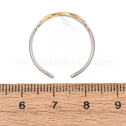 女性用304ステンレススチールオープンカフリング  黄金＆ステンレススチール  ハート  20x17mm  usサイズ8 3/4(18.7mm)&nbsp;RJEW-K321-01A