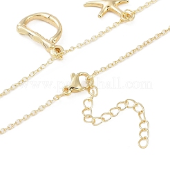 Colliers avec pendentif initial en forme de coquille plaqué or 18 carat&nbsp;IL8059-4