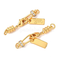 Латунные микро-паве из прозрачных кубических цирконий с концами в виде цепочки&nbsp;KK-K364-49G