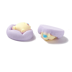 オペーク樹脂カボション  ベッドで寝ている子犬  レモンシフォン  19x21x8.5mm&nbsp;RESI-G036-D01