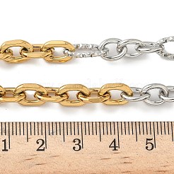 Двухцветные ожерелья из нержавеющей стали 304 с цепочкой для женщин NJEW-G173-01GP