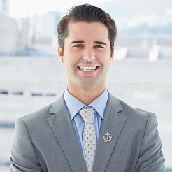 10 épingle à revers en alliage de strass en forme d'ancre et de croix pour vêtements de sac à dos&nbsp;JEWB-PH0001-65P