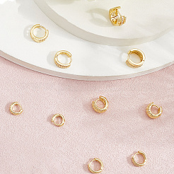 5 пара серег-колец в 5 стилях с латунным микропаве из прозрачного кубического циркония&nbsp;EJEW-BBC0002-01
