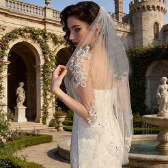 Veli da sposa in rete di poliestere&nbsp;AJEW-WH20067-069