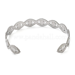 Не тускнеющий браслет-манжета из полой нержавеющей стали 304 в форме конского глаза для женщин&nbsp;BJEW-D061-05P